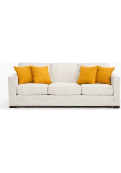 Kadife Dokulu Hardal Kırlent Yastık Kılıfı 2 Adet 50 X 30 Cm