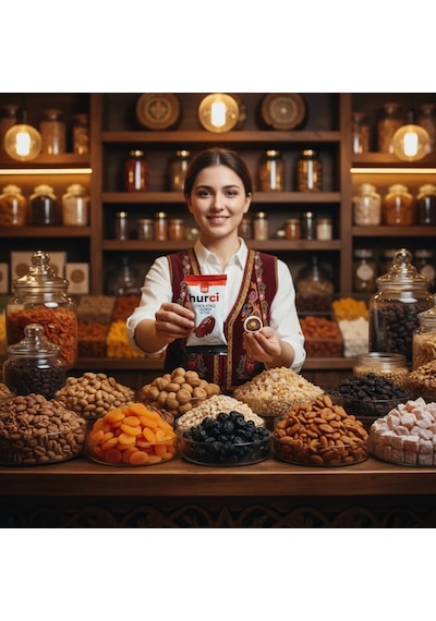 Hurci Beyaz Çikolata Kaplı Bademli Hurma 1000 Gr
