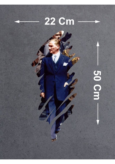 Büyük Atatürk Mustafa Kemal Atatürk Sticker - Araba Oto Motosiklet Karavan Sticker - 00322 50x22 Cm