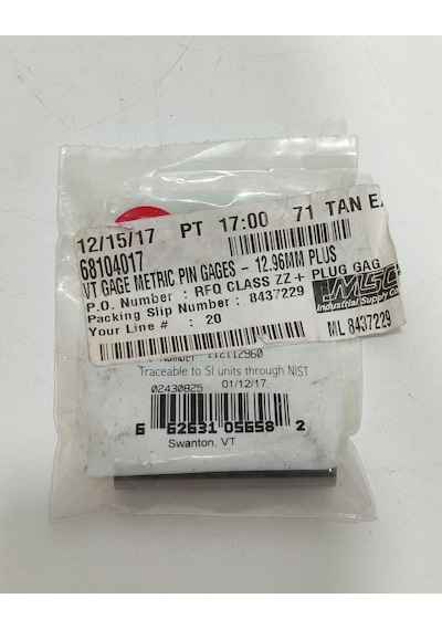 Vermont Gage Çelik Pin Kontrol Eşi 12,96mm
