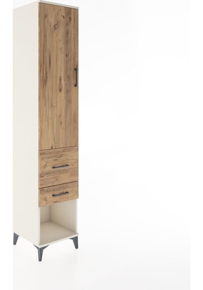 Hyperion Dolap 3 Raflı 2 Çekmeceli Tek Kapaklı 44x44x221 Aytaşı-çam Aytası