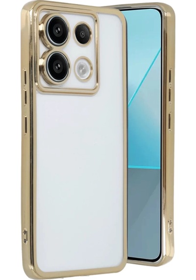Newface Xiaomi Redmi Note 13 Pro 4g Kılıf Razer Lensli Silikon - Gold Altın
