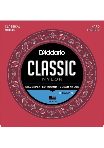 D'addario Ej27h Classics Serisi Klasik Gitar Tel Seti 4/4 Ölçek - Hard Tension - Gümüş Sarım
