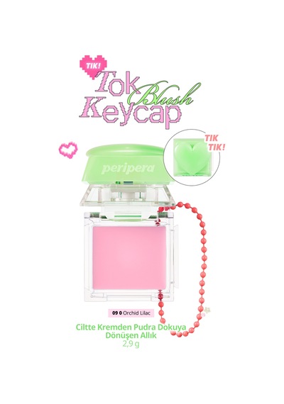 Ciltte Kremden Pudra Dokuya Dönüşen Allık Perıpera Tok Blush Keycap 09 Orchid Lilac