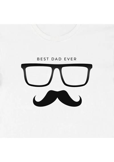 Efnaz Style Babalar Günü Hediye Baba Temalı Baskılı Oversize Bisiklet Yaka T-shirt - Beyaz