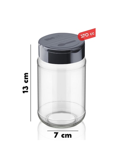 Nandy Home Stantlı Daphne Baharatlık Takımı - İkili Click Kapak 3'lü Set 370 Cc Şeffaf