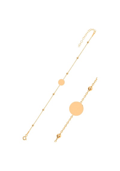 Gümüş Rose Top Top Zincirli Pul Bileklik
