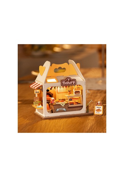 Mini Fırın 3d Puzzle Ahşap Minyatür Maket Kiti Dıy Kendin Yap