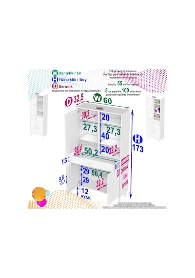Eliusta Rivo 4 Raflı Banyo/mutfak Dolabı 60 Cm Beyaz Renkli Çok Amaçlı Dolap 60x173x32,5 Cm Ebatlarında Beyaz Eliusta Rivo 4 Raflı Banyo/mutfak Dolabı 60 Cm Beyaz Renkli Çok Amaçlı Dolap 60x173x32,5 Cm Ebatlarında Beyaz