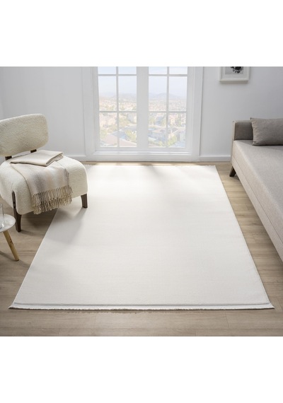 Mariesse Home Artes Serisi Bambu Dokulu Modern Sık Dokuma Koridor Kesme Yolluk Dokuma Makine Halısı Smart12000 Krem