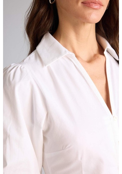 Defacto Fıtted Poplin Kısa Kollu Gömlek H1573ax26spwt34 Beyaz-wt34
