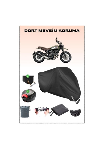 Siyah Ducati Scrambler Urban Enduro Için Arka Çanta Ve Kilit Uyumlu Motosiklet Branda, Güvenli
