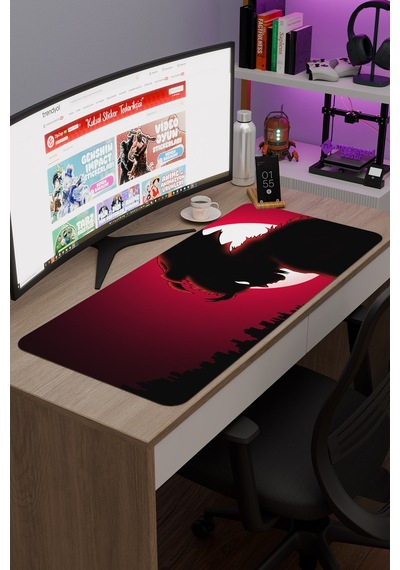 Devilman Crybaby Anime V3 - 90x40 Xxl Gaming Kauçuk Kaymaz Taban Mouse Pad Fare Altlığı