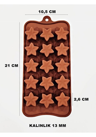 Silikon Yıldız Desen Dondurma,kek,mum,çikolata Kalıbı Goldcakes