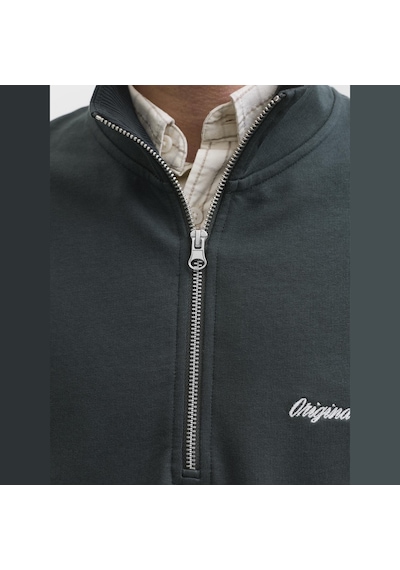 Jack & Jones Erkek Yarim Fermuarli Dik Yaka Sweatshirt - Norrebro - 12282899 Forest River
