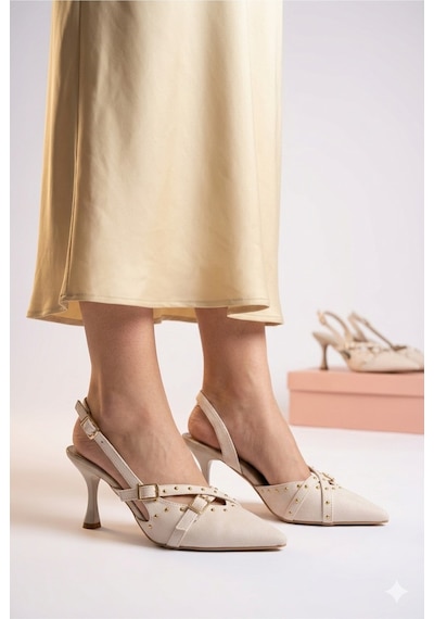 Firibu Nude Taş Detaylı Stiletto Topuklu Kadın Ayakkabı Zarif Premium Şık Slingback Modeli Bej Firibu Nude Taş Detaylı Stiletto Topuklu Kadın Ayakkabı Zarif Premium Şık Slingback Modeli Bej