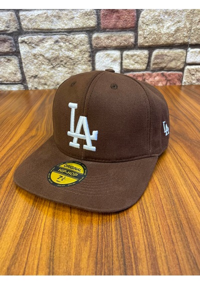 La Los Angeles Nakış Hip Hop Snapback Rapper Basket Cap Şapka Kahverengi