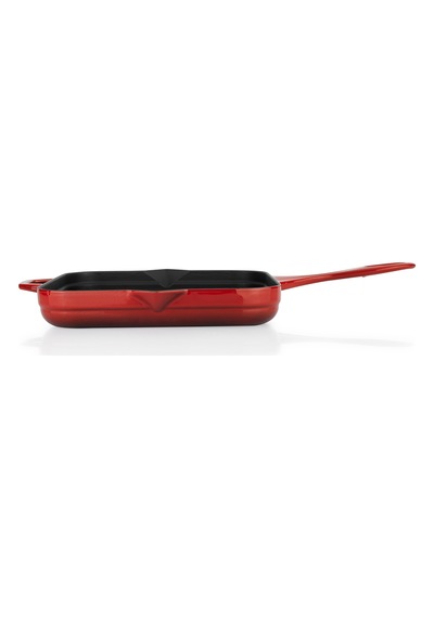 Schafer Guss Chef Döküm Kare Grill Tava 28x28Cm-1 Parça-Kırmızı