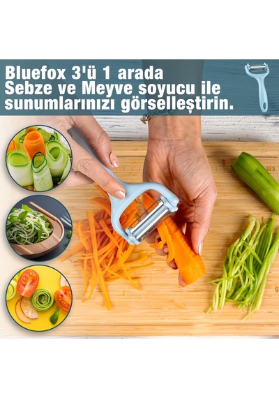 3'ü 1 Arada Patates & Sebze Soyucu Paslanmaz Çelik Bıçaklı, Düz + Tırtıklı + Jülyen Soyma, Ergonomik Sap, Bulaşık Makinesine Uygun, Kompakt & Dayanıklı Mutfak Gereci Çok Renkli