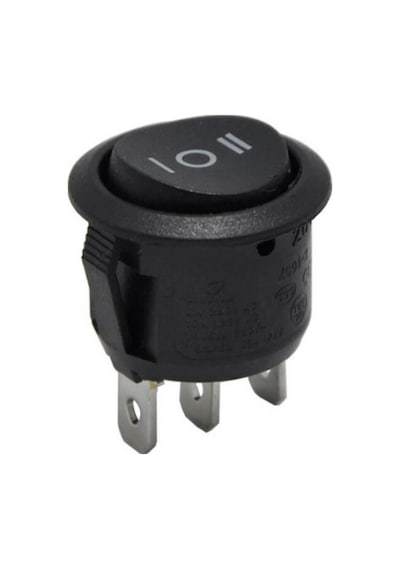 Yuvarlak Işıksız On-off-on Anahtar Siyah Yaylı 3 Pinli Yuvarlak Işıksız Yaylı Switch 5 Adet
