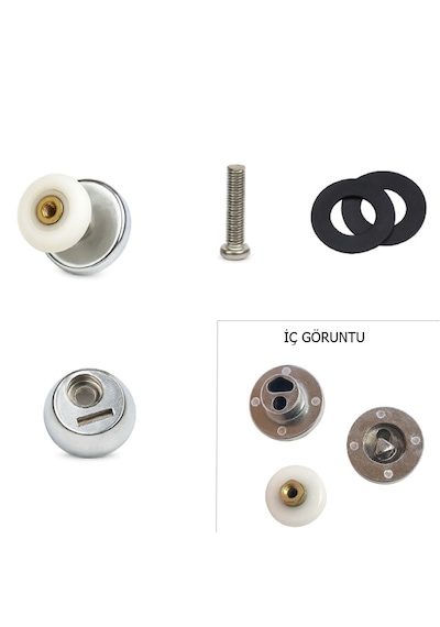 Ayrıntıshop Panel Duşakabin Tekerlek Çap 24mm 1 Adet Krom