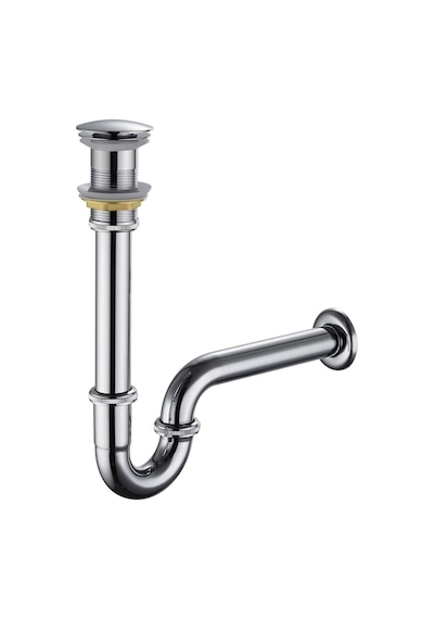 Fause Pop-up Basmalı Paslanmaz Çelik Metal Lavabo Sifonu Ksf101 Krom