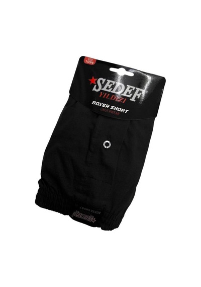 Erkek Düğmeli Penye Boxer 1094 - 6 Adet Siyah