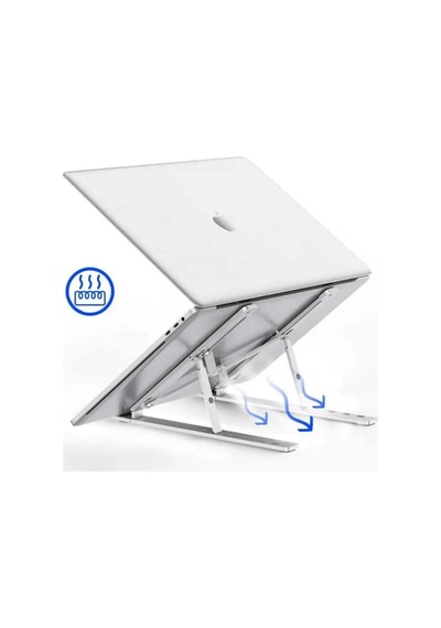 Teleskopik Laptop Standı Ayarlanabilir Yükseklikli Metal Gövdeli Taşınabilir Ergonomik Cihaz Standı