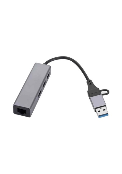 Usb 3.0 To Ethernet Rj45 Lan Hub 1000mbps 3 Adet Usb 3.0 Çıkışlı Ethernet Adaptörü Type-c Rj45 Lan Kablosu Usb 3.0 Hub Ağ Kartı Pc Macbook Samsung Uyumlu 1109