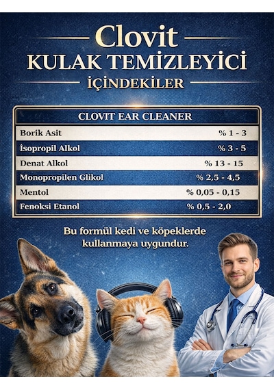 Clovit Köpek Kulak Ve Göz Temizleme Bakım Seti 2 Li