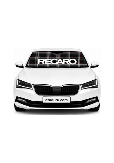 Oem Recaro Ekose Desenli Tasarımlı Katlanabilir Ön Cam Güneşliği