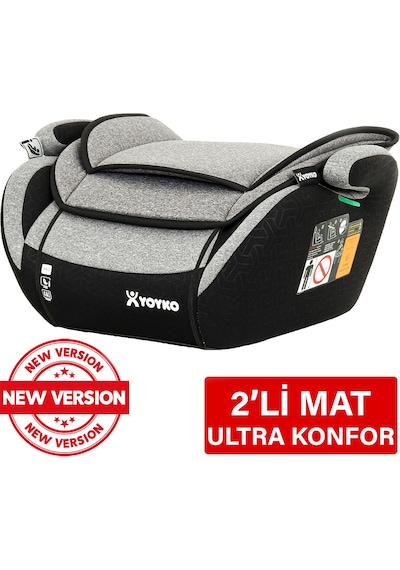 Yoyko 15-36 Kg Oto Koltuğu Yükseltici I-size Premium Booster Gri Isofıx Yoktur