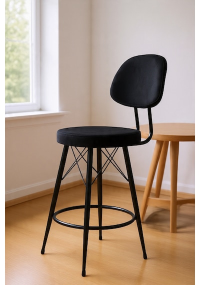 Has Bar Sandalyesi - 65 Cm Siyah Kumaş 90-100 Cm Arası Ada & Masalara Uygundur
