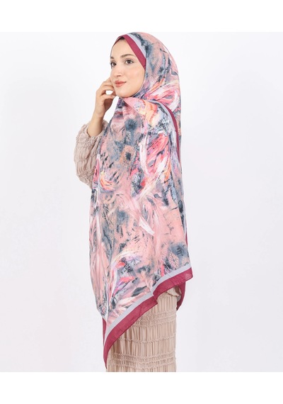 Luissa Bambu Kraş Şal Pastel Desen Bordo