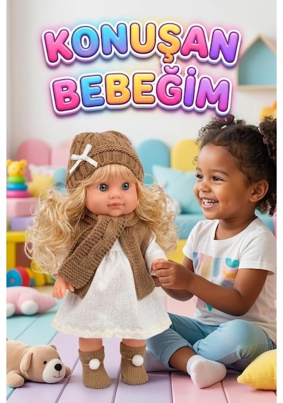 Lucia Girl Konuşan 35 Cm - Etkileşimli Kolları Bacakları Ve Kafası Et Kutulu Atkılı Oyuncak Bebek 74220163