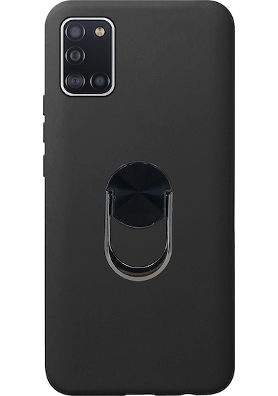 Nettech Samsung Galaxy A31 Uyumlu Leather Ring Nano Arka Koruma Kılıf - Mor Mor
