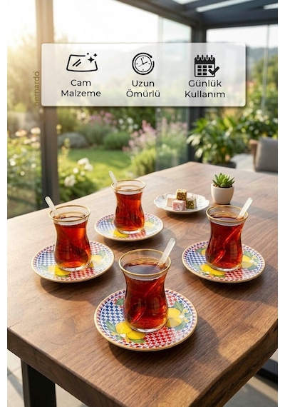 Bernardo Vita 12 Parça Çay Seti Çok renkli