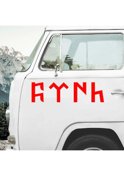 Göktürkçe Türk Yazısı Sticker - Araba Oto Motosiklet Karavan Sticker - 00348 10X2,5 Cm