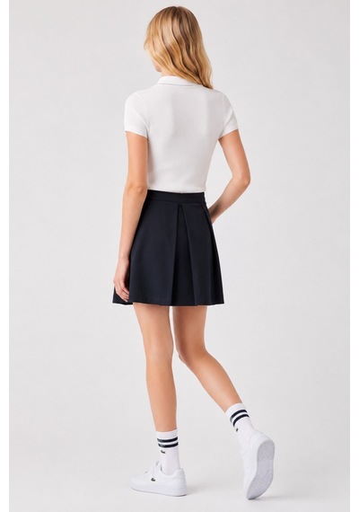 Lacoste Slim Fit Womens Skirt Dar Kesim Yırtmaçlı Kadın Kot Etek Koyu Lacivert