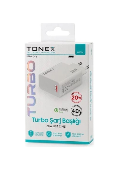 Tonex B20w Turbo Usb Şarj Başlığı Turbo 20w 4.0a