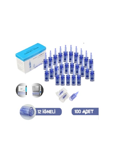 Dr.Pen Dermapen İğnesi 100 Adet-12 İğneli A6 ve Klipsli Cihazlar