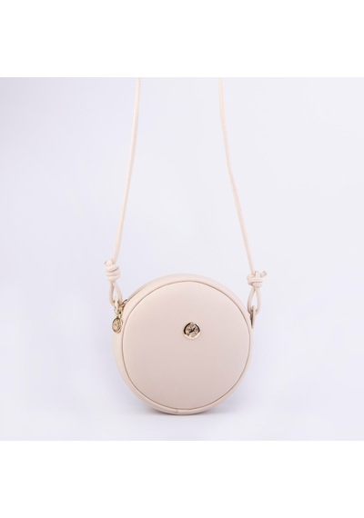 Nas Bag Kadın Yuvarlak Oval Yazlık Moda Çanta Krem Luna Krem