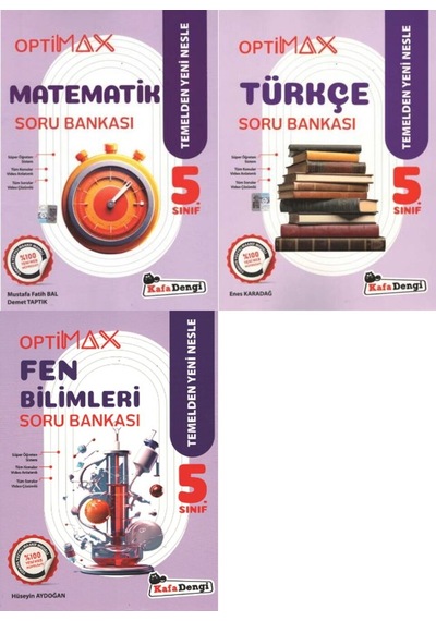 Kafadengi 2026 5. Sınıf Matematik Türkçe Fen Optimax Soru Bankası Seti 3 Kitap