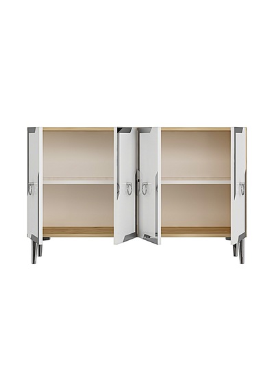 Ka1233dbs Seza120 Konsol, Kahve Köşesi Ve Tv Sehpası, Çok Amaçlı Dolap Safirmeşe - Beyaz - Sılver 120cm Ka1233dbs Seza120 Konsol, Kahve Köşesi Ve Tv Sehpası, Çok Amaçlı Dolap Safirmeşe - Beyaz - Sılver 120cm
