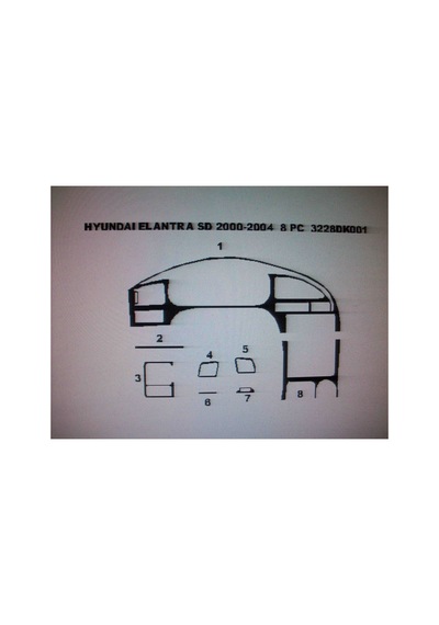Hyundaı Elantra 2000-2004 8 Parça Torpido Kaplama Renk Piano Black