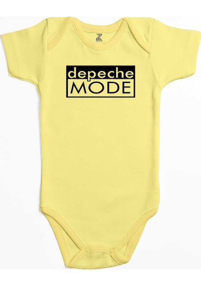 Zepplin Giyim Depeche Mode Text Pembe Bebek Body Zıbın