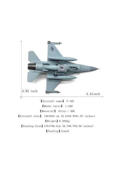 1/100 Ölçek Neo F-16c Savaş Uçağı Model Maketi