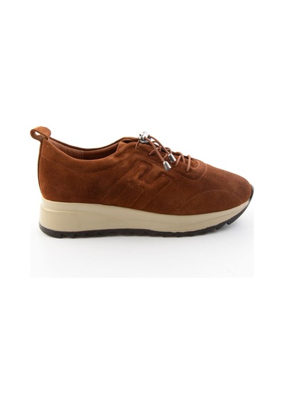 Bambi Taba Süet Hakiki Deri Kadın Sneaker K01756709302
