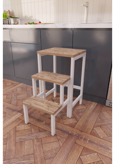 Hidden Folding Çok Amaçlı Katlanır Merdiven Çiçeklik Sehpa Beyaz Hidden Folding Çok Amaçlı Katlanır Merdiven Çiçeklik Sehpa Beyaz