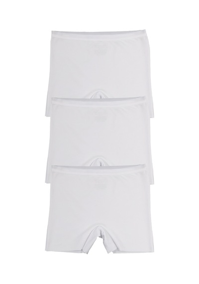 Kadın Lazer Kesim Dikişsiz Kadın Boxer Külot 3'lü Paket Beyaz 379292 R01 Beyaz